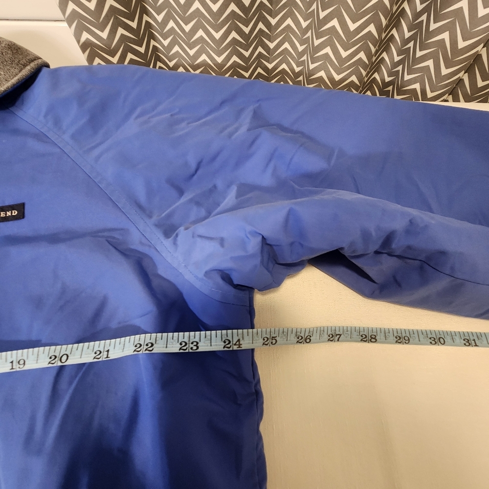 Vintage Lands End Mens Zip Fleece Lined Bomber Jacket Blue Gray Size M 38-40 - Picture 12 of 16